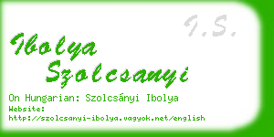 ibolya szolcsanyi business card