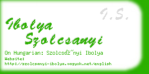 ibolya szolcsanyi business card